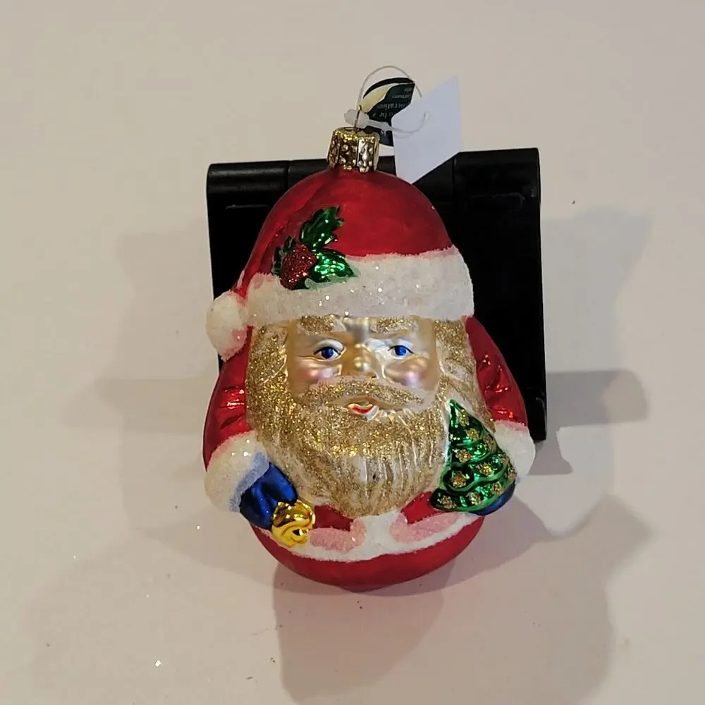 Vintage Christborn Germany Blown Glass Santa Claus Christmas Ornament Cost plus